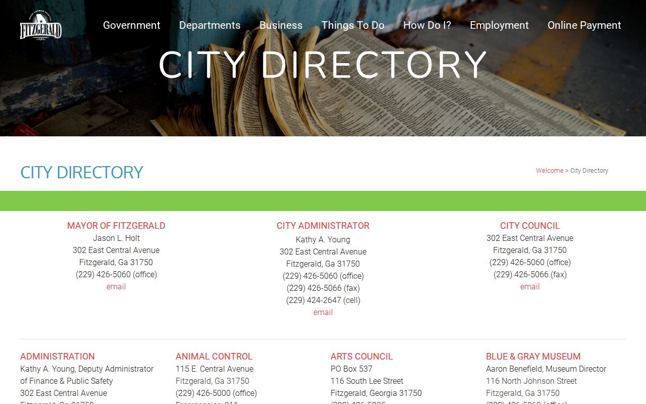 Fitzgerald directory linking police and municipal court