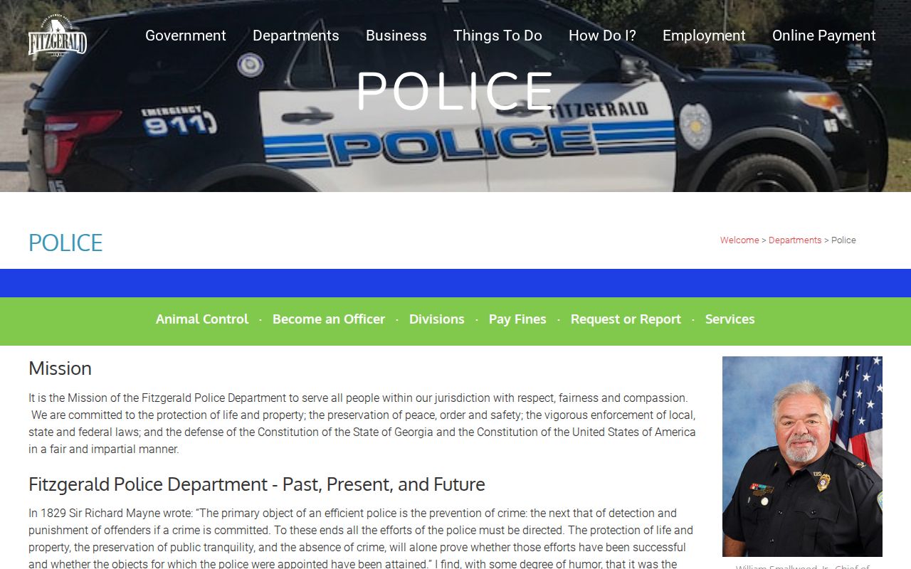 Fitzgerald Police official contacts and leadership