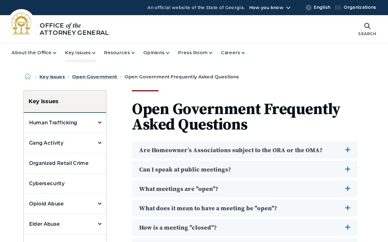 Georgia Open Records response and delay guidance