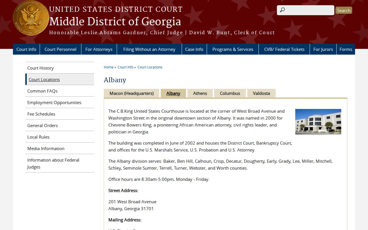 Middle District of Georgia Albany federal office